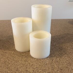 Ivory Pillar Candle Set - Unscented Home Accent Candles